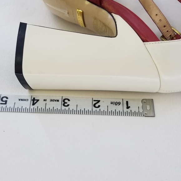 Gucci Tracy Red White Embellished Heels Sz 36 - Picture 14 of 16